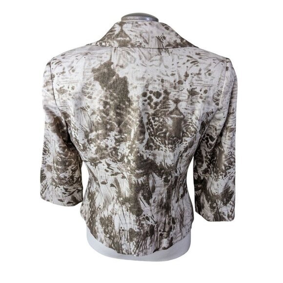 Vintage 1980s Womens Blazer Jacket Size 10 Metallic Gold Shimmer Puffed Sleeve - Picture 4 of 8